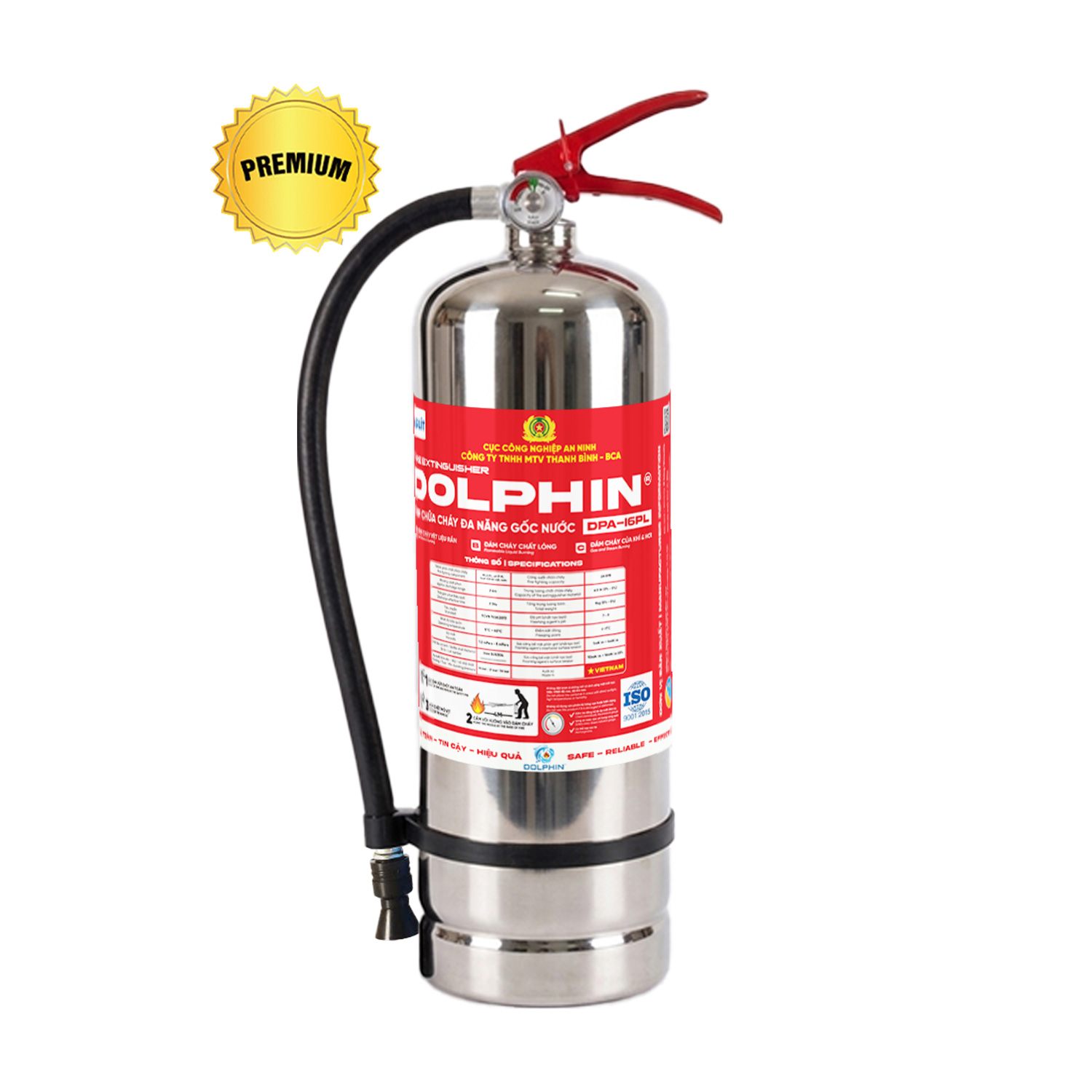 Bình chữa cháy đa năng gốc nước Dolphin - DPA-I6PL Premium - BÌNH 6.5 LÍT